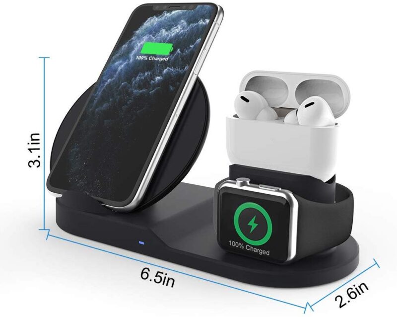 Coobetter 3 in 1 Wireless Charger for AirPods Pro with Adapter COOBETTER
